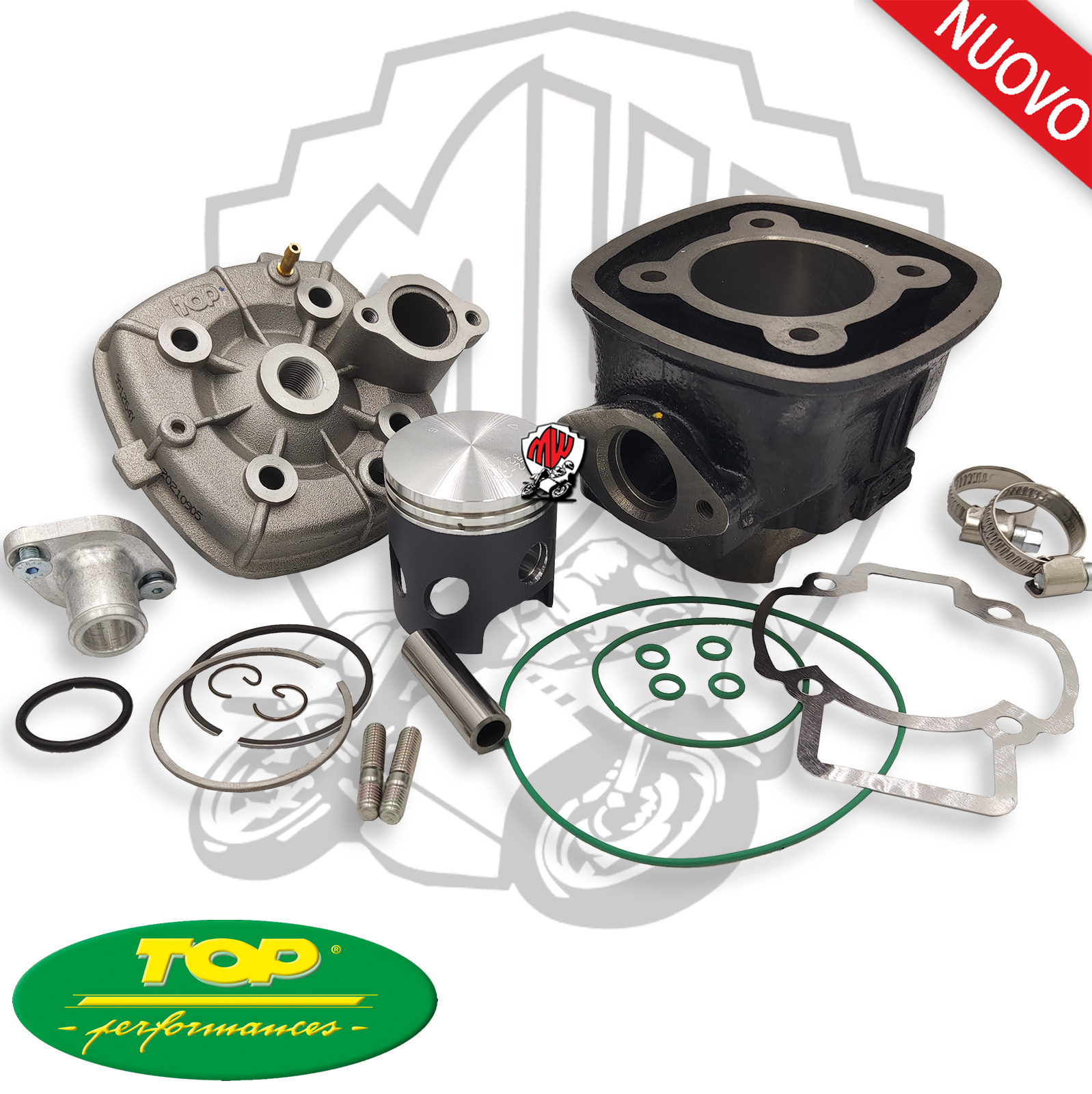 Set Cylinder Top 'Black Trophy' H2O Ø 48 Piaggio NRG Rst MC2 50 2T 1996 1997